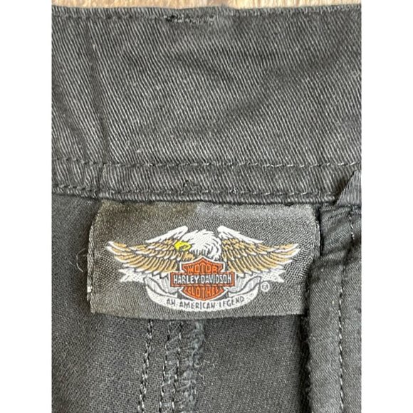Harley Davidson Men 36 x 34 Work Pants Cargo Rugged Black Biker Motorcycle Logo - Picture 5 of 7